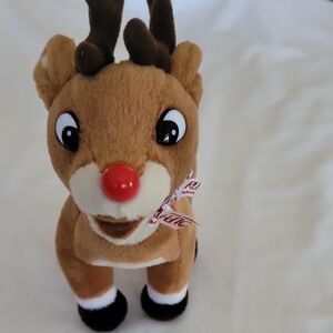 Plush Reindeer Toy with Red Nose